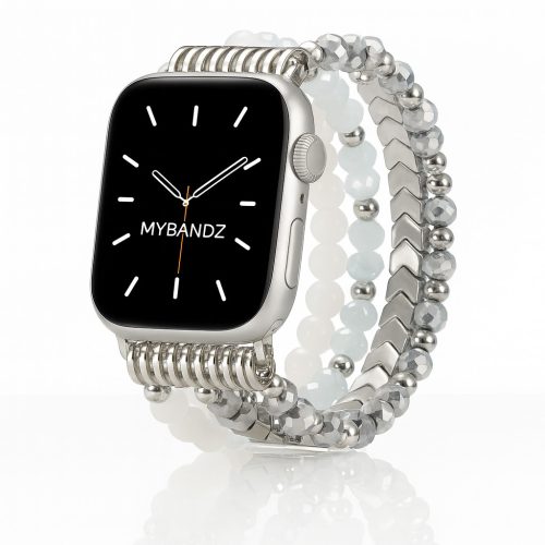 Apple Watch gyöngyös fém óraszíj-ezüst /40/41 és 42 mm