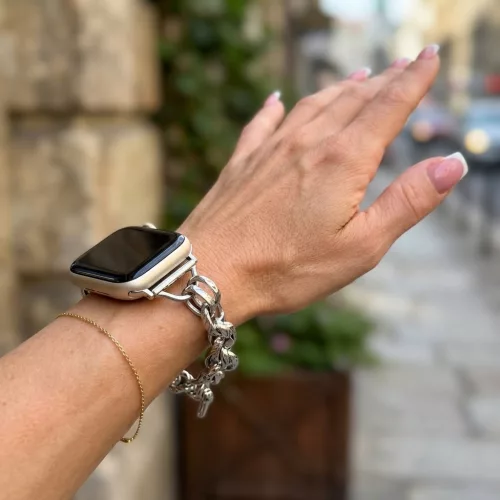 Apple Watch Love fém karkötő szíj-ezüst /44/45//46/49 mm