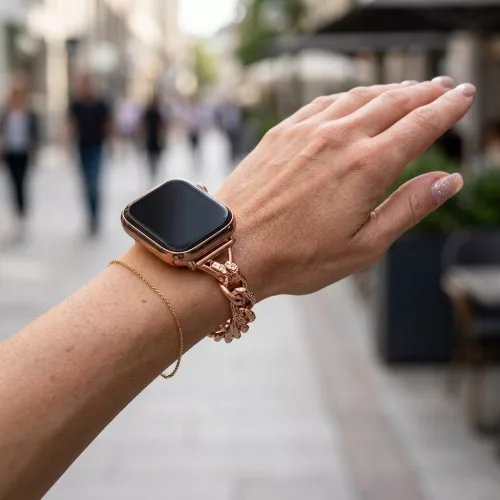 Apple Watch Love fém karkötő szíj-rosegold /40/41 és 42mm