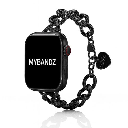 Apple Watch Love fém karkötő szíj-fekete /40/41 és 42mm