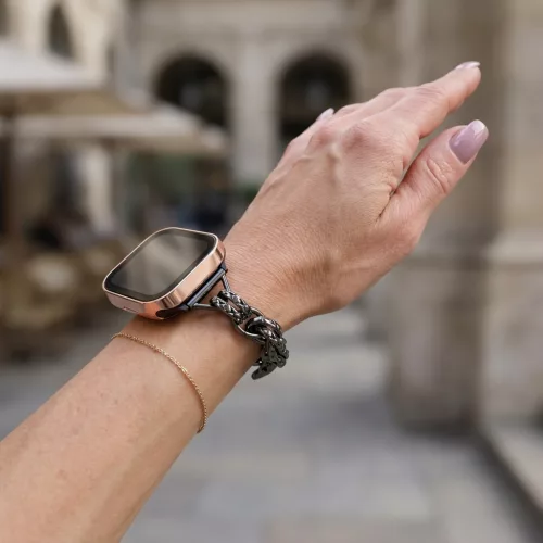 Apple Watch Love fém karkötő szíj-fekete /40/41 és 42mm