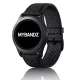 MYBANDZ Karbonszálas bőróraszíj - fekete-lila/ 22mm