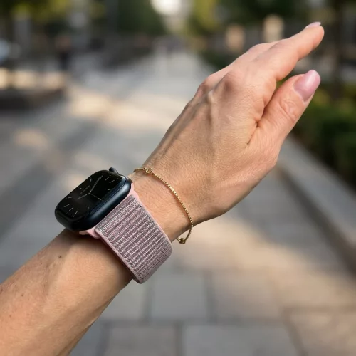 Apple Watch rugalmas szövet óraszíj /rózsaszín - homok/ 40/41 és 42mm