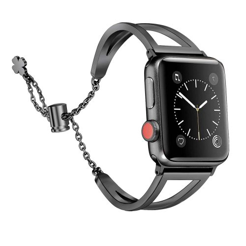 Apple Watch láncos fém óraszíj- fekete/40/41 és 42 mm