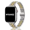 Apple Watch "Pearlmaster" láncszemes vékony fém óraszíj-ezüst-arany / 44/45/46 és 49 mm