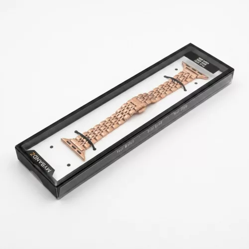 Apple Watch "Pearlmaster" láncszemes vékony fém óraszíj-rosegold / 44/45/46 és 49 mm