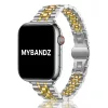 Apple Watch "Pearlmaster" láncszemes vékony fém óraszíj-ezüst-rosegold / 40/41 és 42 mm