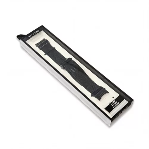 Mybandz Csatos milánói fém óraszíj-Samsung Galaxy Watch 4-5-6-7/fekete/20mm