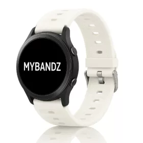 Mybandz bordázott szilikon óraszíj-fehér/22mm