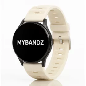 Mybandz bordázott szilikon óraszíj-bézs/22mm
