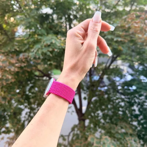 Apple Watch fonott rugalmas szövet óraszíj /magenta/ 40/41 és 42 mm