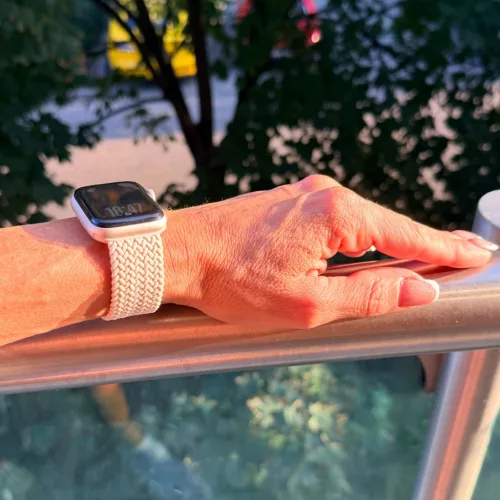 Apple Watch fonott rugalmas szövet óraszíj /bézs/ 40/41 és 42 mm