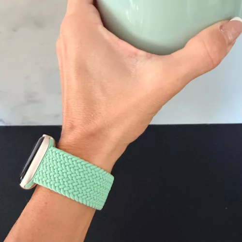 Apple Watch fonott rugalmas szövet óraszíj /mentazöld/ 40/41 és 42 mm