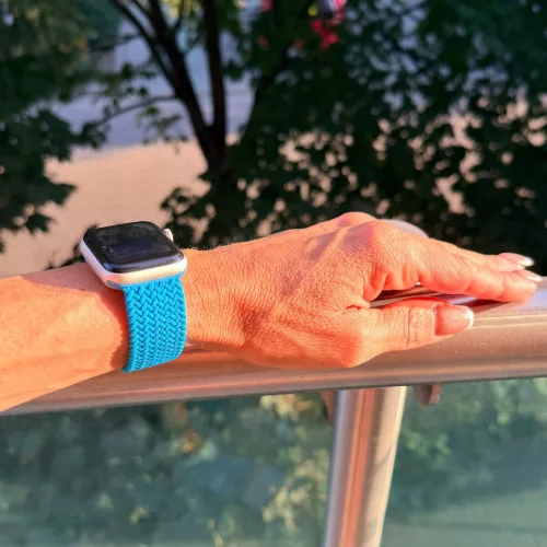 Apple Watch fonott rugalmas szövet óraszíj /égszínkék/ 44/45/46/49 mm