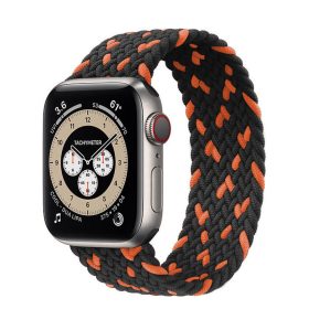  Apple Watch fonott rugalmas szövet óraszíj /fekete-narancs/ 44/45/46/49 mm