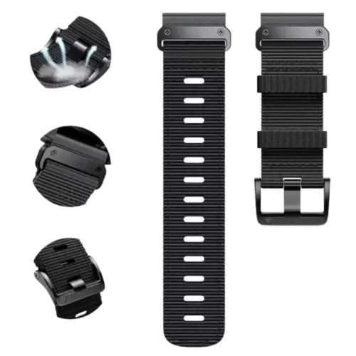 MYBANDZ Szövet óraszíj-fekete (26mm QuickFit )