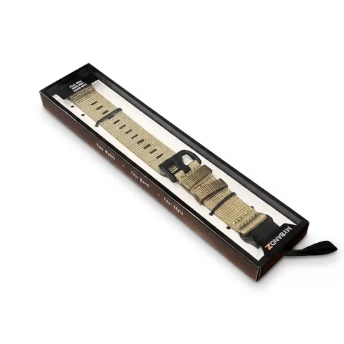 MYBANDZ Szövet óraszíj-khaki(26mm QuickFit )