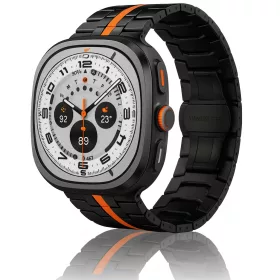   Mybandz Space fém óraszíj-fekete-narancs/Samsung Galaxy Watch Ultra