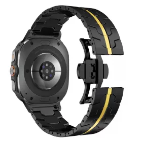   Mybandz Space fém óraszíj-fekete-arany/Samsung Galaxy Watch Ultra