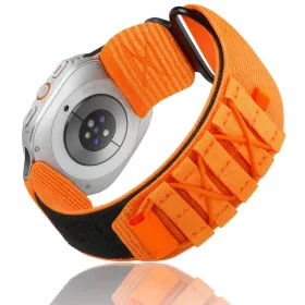   Mybandz Military tépőzáras szövet szíj-narancs.ezüst/Samsung Galaxy Watch Ultra