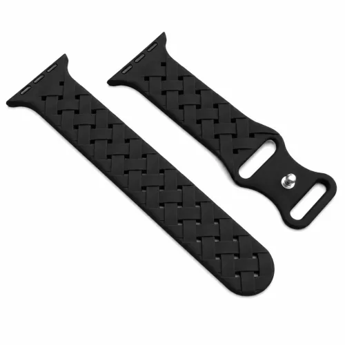 Apple Watch BraidLoop szilikon óraszíj/fekete/44/45/46 és 49 mm