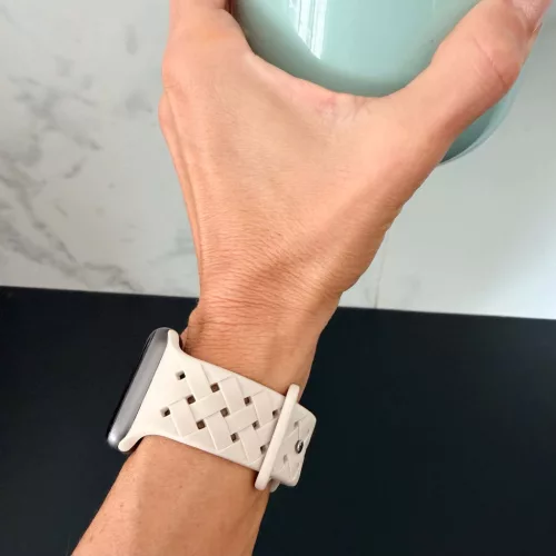 Apple Watch BraidLoop szilikon óraszíj/bézs/44/45/46 és 49 mm