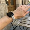 Apple Watch gyöngysoros fém óraszíj-ezüst /44/45//46/49 mm