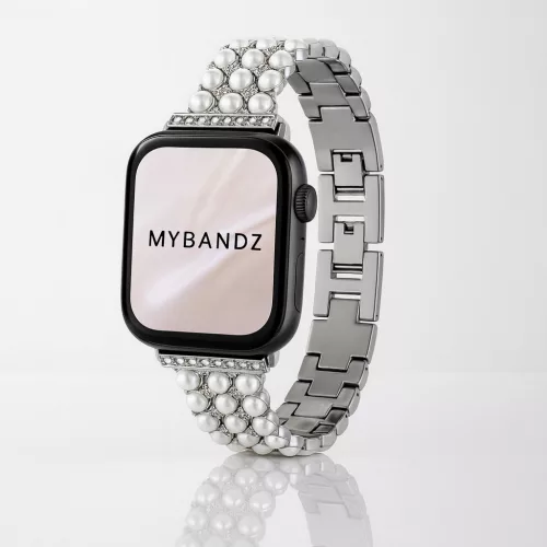 Apple Watch gyöngysoros fém óraszíj-ezüst /44/45//46/49 mm