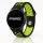 MYBANDZ Lélegző szilikon óraszíj / fekete-zöld / 22mm