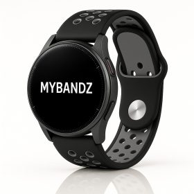 MYBANDZ Lélegző szilikon óraszíj / fekete-szürke / 20mm
