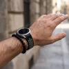 MYBANDZ Lélegző szilikon óraszíj / fekete-szürke / 20mm