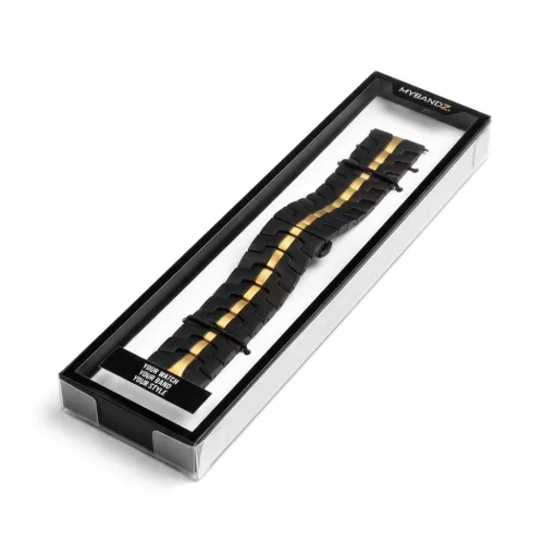 Mybandz Space fém óraszíj /fekete-arany/ 22 mm