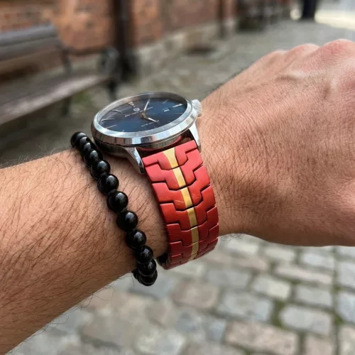 Mybandz Space fém óraszíj /piros-arany/ 22 mm