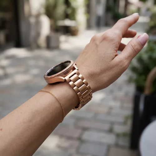 MYBANDZ Klasszikus fém óraszíj - Rosegold/18mm