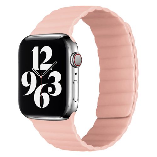Apple Watch mágneses kétrészes szilikon szíj /púder/40/41 és 42 mm