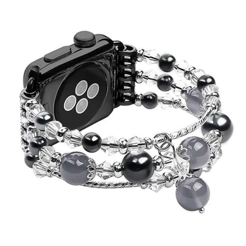 Apple Watch pearl karkötő óraszíj /fekete/ 44/45/46/49 mm