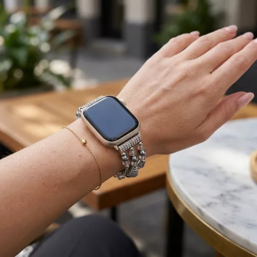 Apple Watch pearl karkötő óraszíj /fekete/ 40/41 és 42mm