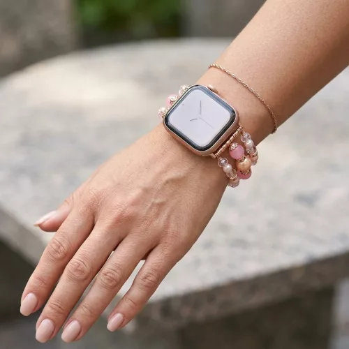 Apple Watch pearl karkötő óraszíj /rózsaszín/ 40/41 és 42mm