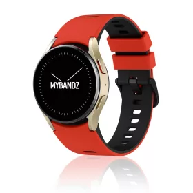   MYBANDZ kétszínű rés-nélküli szilikon óraszíj Galaxy Watch 4-5-6-7/piros-fekete/ 20mm