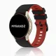 MYBANDZ kétszínű rés-nélküli szilikon óraszíj Galaxy Watch 4-5-6-7/fekete-piros/ 20mm