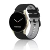 MYBANDZ kétszínű rés-nélküli szilikon óraszíj Galaxy Watch 4-5-6-7/fekete-szürke/ 20mm