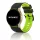 MYBANDZ kétszínű rés-nélküli szilikon óraszíj Galaxy Watch 4-5-6-7/fekete-neon zöld/ 20mm