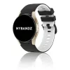 MYBANDZ kétszínű rés-nélküli szilikon óraszíj Galaxy Watch 4-5-6-7/fekete-fehér/ 20mm