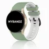 MYBANDZ kétszínű rés-nélküli szilikon óraszíj Galaxy Watch 4-5-6-7/khaki-fehér/ 20mm