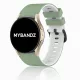 MYBANDZ kétszínű rés-nélküli szilikon óraszíj Galaxy Watch 4-5-6-7/khaki-fehér/ 20mm