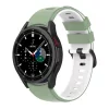 MYBANDZ kétszínű rés-nélküli szilikon óraszíj Galaxy Watch 4-5-6-7/khaki-fehér/ 20mm