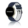 MYBANDZ kétszínű rés-nélküli szilikon óraszíj Galaxy Watch 4-5-6-7/kék-fehér/ 20mm