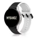 MYBANDZ rés-nélküli szilikon óraszíj Galaxy Watch 4-5-6-7 /fekete-fehér/ 20mm