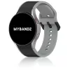MYBANDZ rés-nélküli szilikon óraszíj Galaxy Watch 4-5-6-7 /fekete-szürke/ 20mm