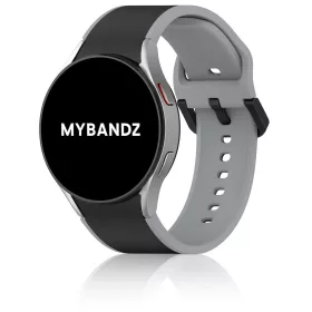   MYBANDZ rés-nélküli szilikon óraszíj Galaxy Watch 4-5-6-7 /fekete-szürke/ 20mm